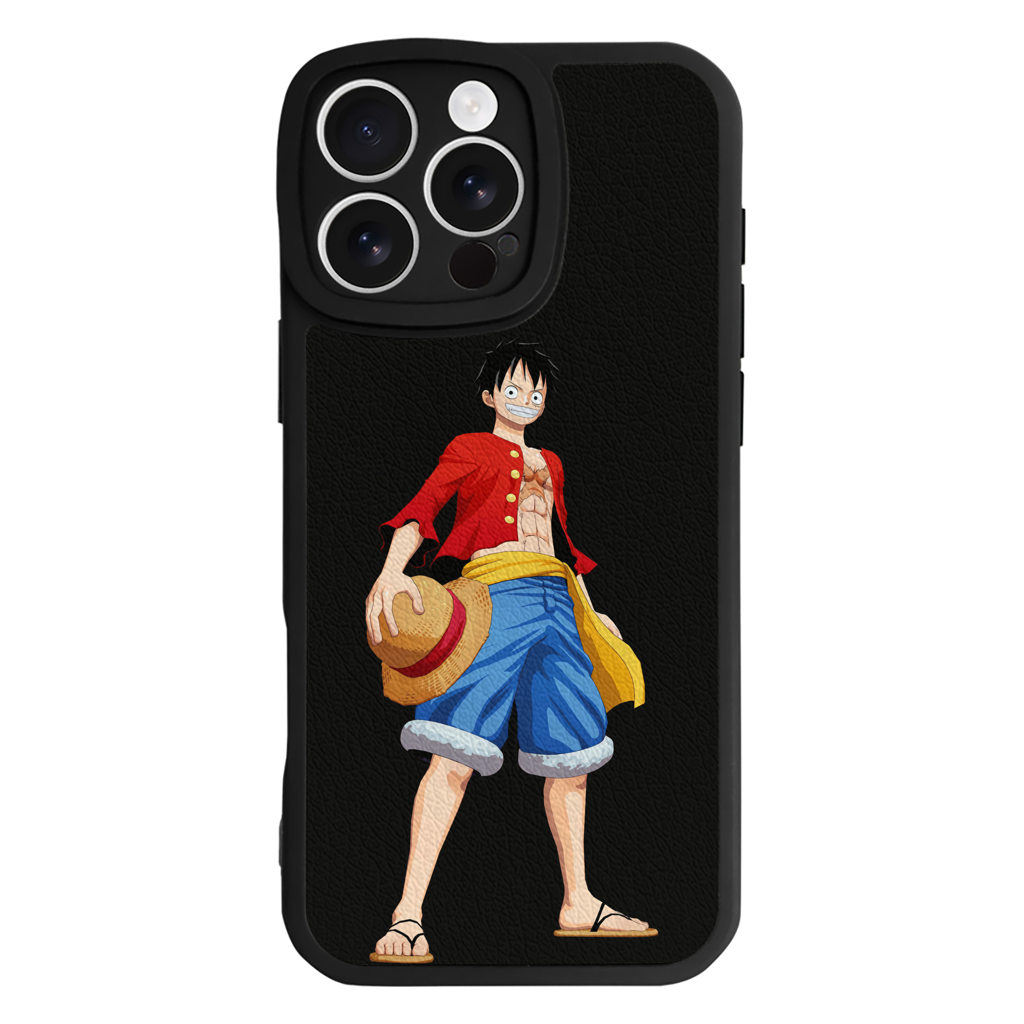 （画像用） ワンピース モンキー・D・ルフィ ONE PIECE Monkey D. Luffy 【iPhone 16シリーズ対応】シリコンスマホケース（レザー調） 材質：シリコン